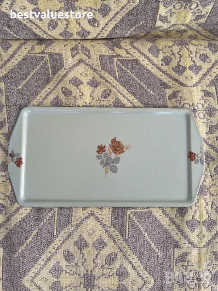 Метална Табла Зелена С Цветя, снимка 1