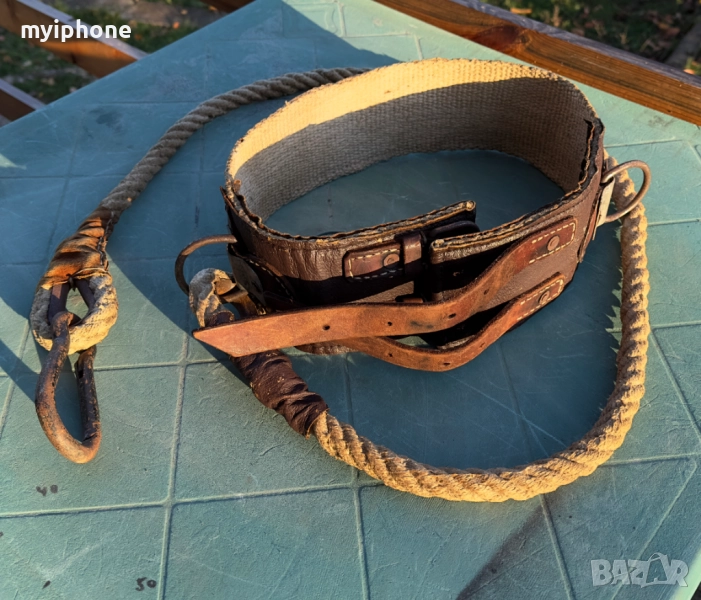 Здрав осигурителен колан за катерене и ремонтни работи яко въже 1,60 м., снимка 1
