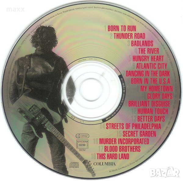 CD диск Bruce Springsteen ‎– Greatest Hits без кутия и обложка, снимка 1