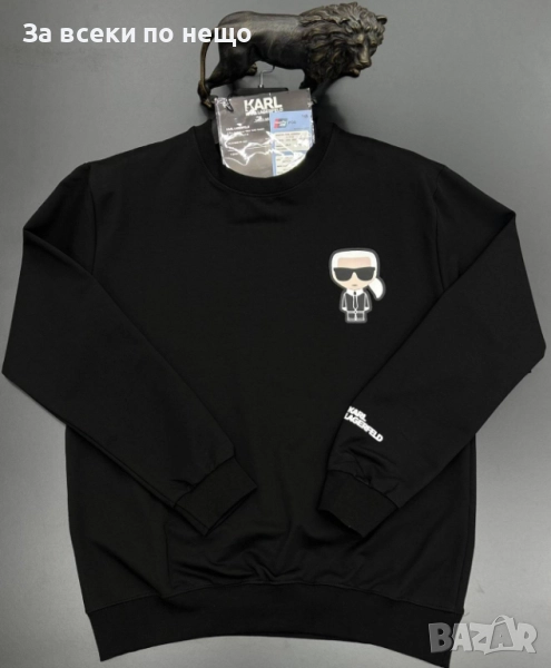 Karl Lagerfeld Мъжка Черна Блуза С Дълъг Ръкав Карл Лагерфелд Код A977, снимка 1