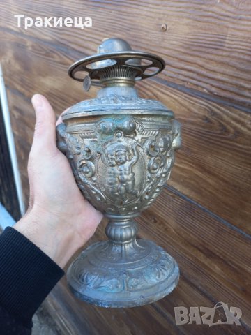 СТРАХОТНА СТАРА БРОНЗОВА ГАЗЕНА ЛАМПА , снимка 6 - Антикварни и старинни предмети - 44275340