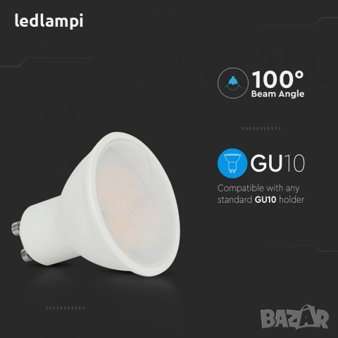 LED лампа 10W SMD GU10 Топло Бяла Светлина, снимка 3 - Лед осветление - 24888324