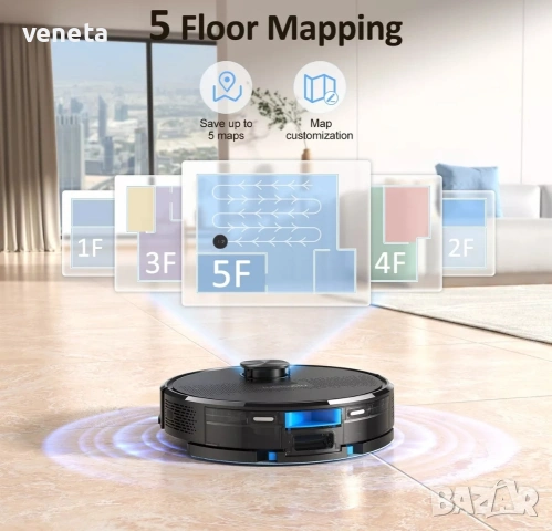Робот прахосмукачка за косми от домашни любимци, килими, Lubluelu SL61 с моп Alexa, снимка 3 - Прахосмукачки - 53250288