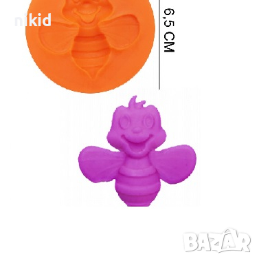 Пчела с усмивка силиконов молд форма фондан шоколад гипс декор, снимка 2 - Форми - 44697225