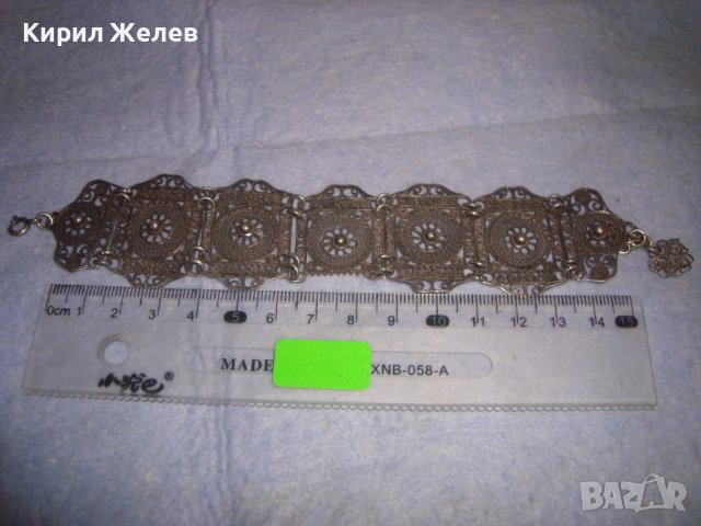 СТАРИННА СРЕБЪРНА ФИЛИГРАННА АРТ ДЕКО ГРИВНА АНГЛИЯ РЪЧНА МАЙСТОРСКА ИЗРАБОТКА РЕТРО - УНИКАТ 27278, снимка 3 - Антикварни и старинни предмети - 36827938