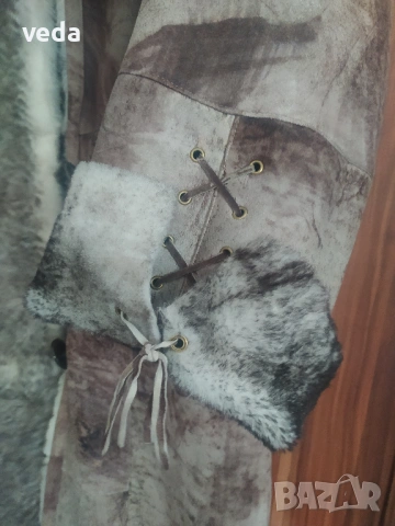 Италианско дизайнерско кожено палто фирма VIA VENETO - размер S, снимка 4 - Палта, манта - 53161411