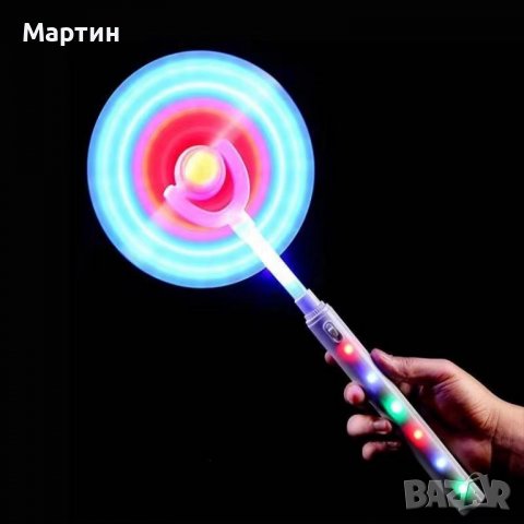 Играчка LED вятърна мелница мигаща въртяща