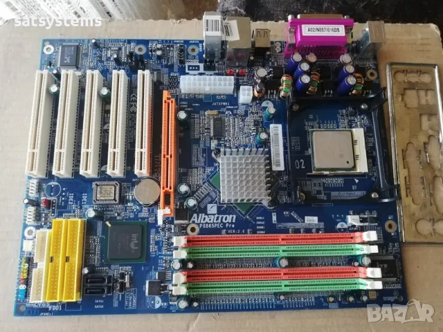 Дънна платка Albatron PX865PEC Pro (V2.0) R2.00 Socket 478 CPU+FAN+RAM, снимка 4 - Дънни платки - 47978775