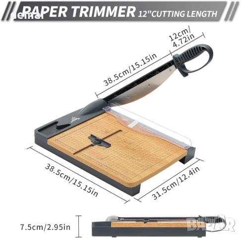 Ръчен нож за хартия JIELISI, до 32 листа, дължина на рязане 30 см, формат A4, снимка 2 - Други стоки за дома - 51193810