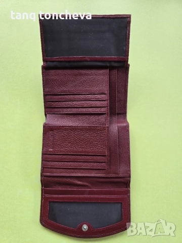 Портмоне цвят бордо естествена кожа , снимка 5 - Портфейли, портмонета - 51467717
