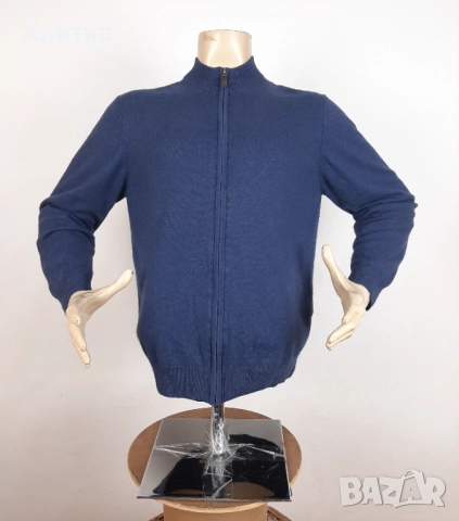 A.W.Dunmore - Мъжка жилетка с цип от коприна и кашмир р-р L, снимка 2 - Пуловери - 52424862