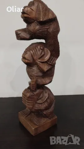 Чудесна статуетка на трите мъдри маймуни., снимка 2 - Декорация за дома - 50293249