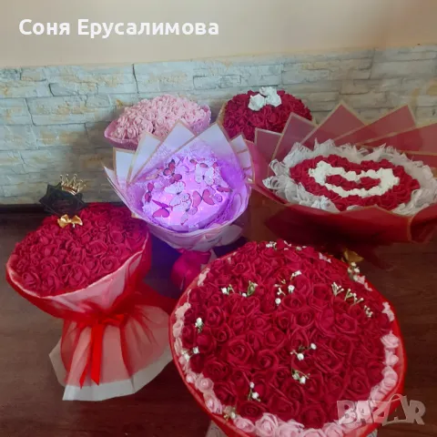 Букет от 101вечни рози, снимка 2 - Изкуствени цветя - 47316671