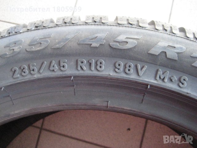 1бр. зимна гума 235/45/18 Pirelli, снимка 3 - Гуми и джанти - 42522210