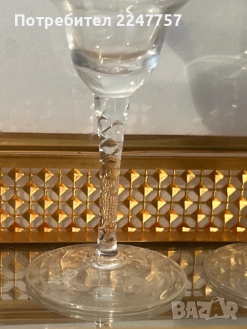 2 броя кристални чаши с 24 К, снимка 3 - Чаши - 54109309