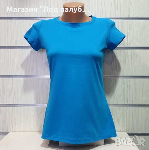 Нова дамска изчистена синя тениска, снимка 2 - Тениски - 29964965