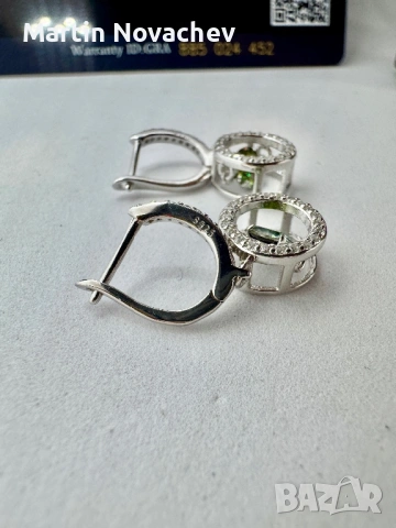 Сребърни обеци с мойсанит (Диамант) 0.5 карата, снимка 7 - Обеци - 54062736