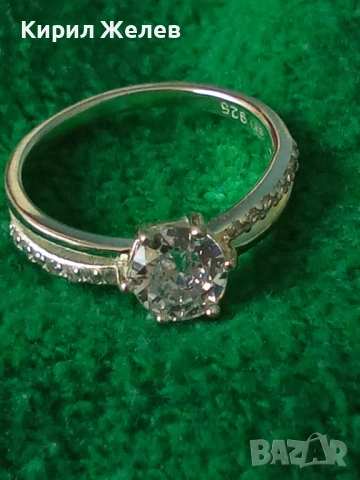 МАРКОВ ДИЗАЙНЕРСКИ СКЪПОЦЕНЕН ГОДЕЖЕН СРЕБЪРЕН ПРЪСТЕН РОДИРАНО СРЕБРО 925 с ИСКРЯЩИ ЦИРКОНИ 27105, снимка 13 - Пръстени - 50416523