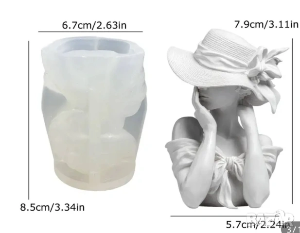 Молд жена с шапка , снимка 4 - Форми - 53039801