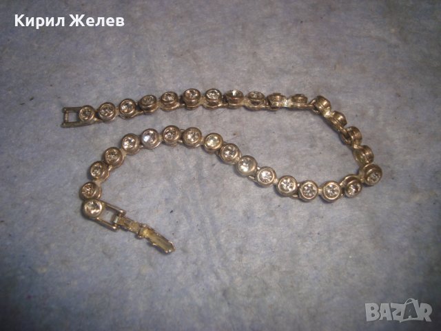 КРАСИВА ПОСРЕБРЕНА РЕТРО АРТ ГРИВНА с ФАСЕТИРАНИ ЦИРКОНИ 10959