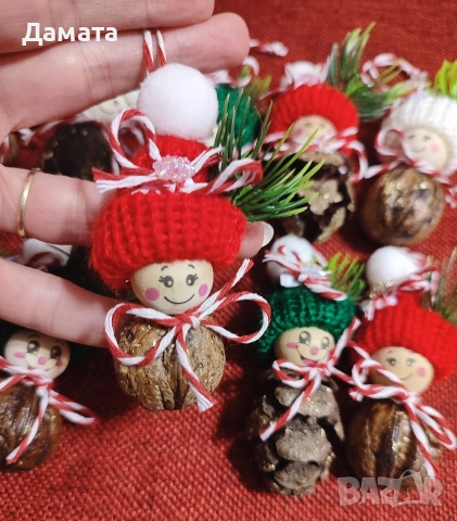 Коледни късмети/висулки за закачане/ магнитче/топки/торбички от зебло, снимка 4 - Коледни подаръци - 48274062