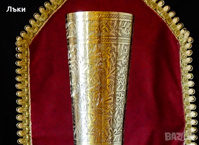 Бронзов бокал,виночерпец Британска Индия,маркиран., снимка 5 - Антикварни и старинни предмети - 30734120