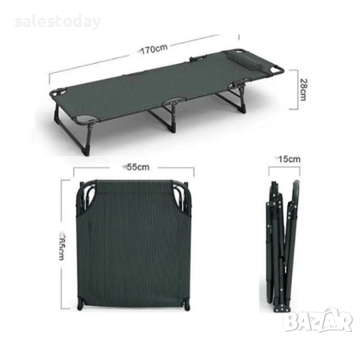 Сгъваеми шезлонг за градина, до 150кг, 1,9м., снимка 4 - Градински мебели, декорация  - 50890838