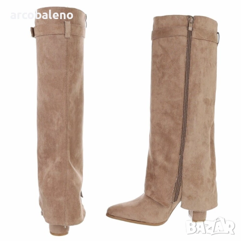 Дамски велурени ботуши на висок ток, 4цвята , снимка 6 - Дамски ботуши - 51926045