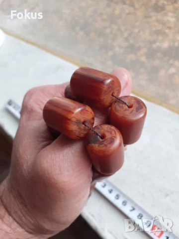 Огромна броеница от каталин 33 зърна + поп с дамари, снимка 4 - Антикварни и старинни предмети - 51205344