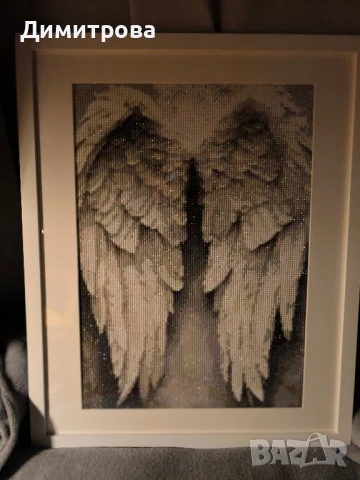 Диамантен гоблен рамкиран "Ангелски крила", снимка 4 - Гоблени - 50645890