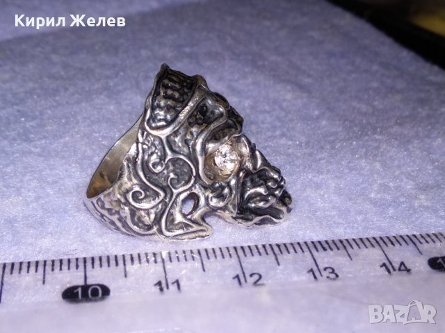 СРЕБЪРЕН НЕО ГОТИК АРТ ПИРАТСКИ ПРЪСТЕН ЛАКИРАНО СРЕБРО 925 с ЮВЕЛИРНО ФАСЕТИРАНИ ЦИРКОНИ 36160, снимка 11 - Пръстени - 39507140