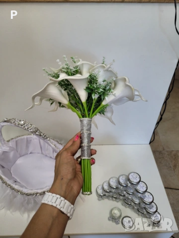 Изработка на сватбени аксесоари(книга,кутия за пари , кошница , букет , снимка 11 - Сватбени аксесоари - 54109704