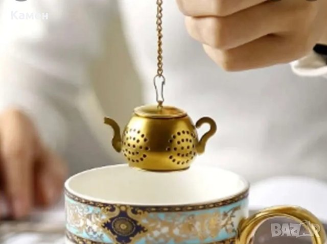 Цедка за чай комплект с лъжичка, снимка 1 - Аксесоари за кухня - 44215444