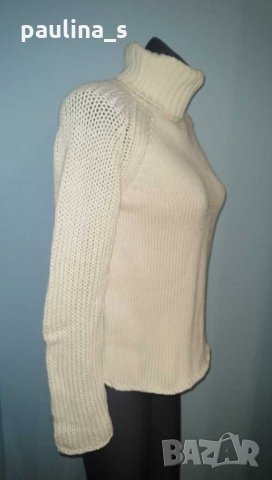 Бяло памучно поло "Zara"® / голям размер , снимка 4 - Блузи с дълъг ръкав и пуловери - 12188200