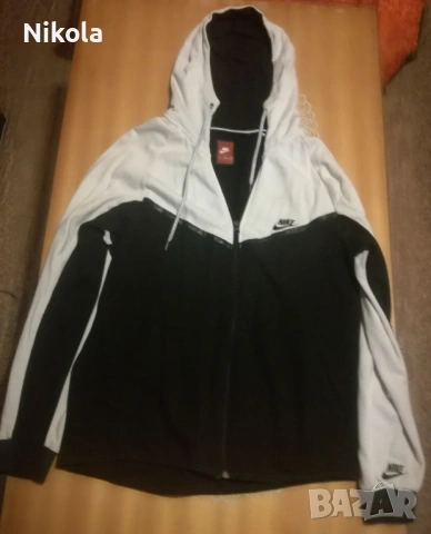NIKE/НАЙК-Оригинален Черно Бял Памучен Суичър-Горнище !