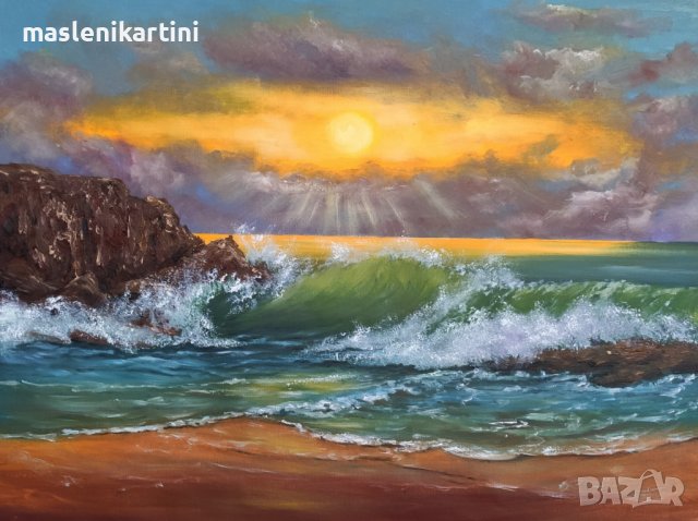 Море и вълни маслена картина