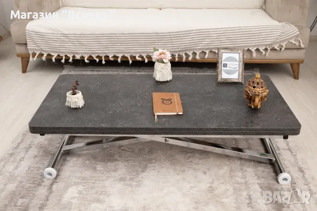 Комбинирана маса — тъмносив гранит + прави иноксови крака, снимка 3 - Маси - 49165707