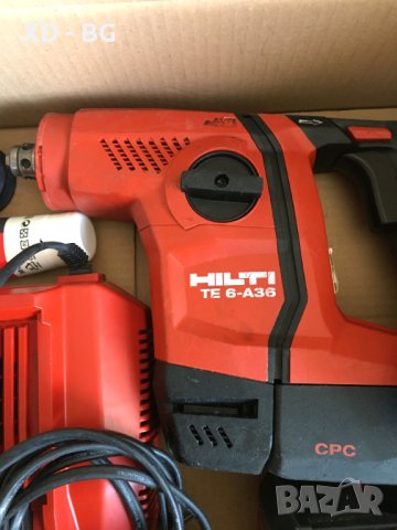 Перфоратор на батерии HILTI TE 6-A36 AVR + 2x батерии + зарядно + патронник + грес и дръжка, снимка 5 - Други инструменти - 42876736