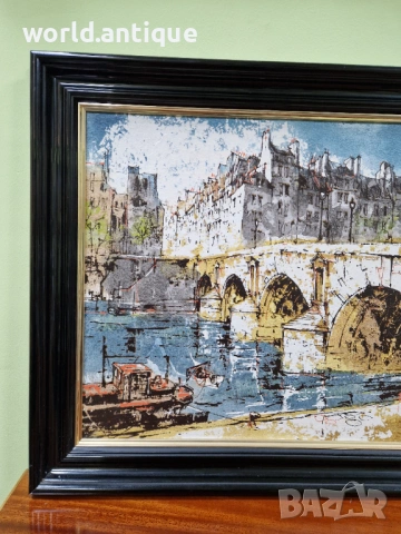 Превъзходна майсторска антикварна испанска картина масло върху фазер , снимка 7 - Картини - 53285357