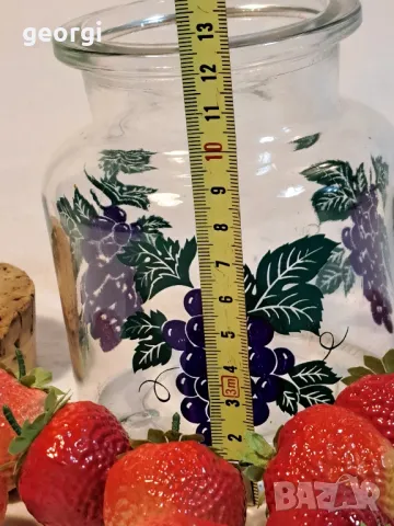масивен стъклен буркан с изкуствени плодове  20/3, снимка 4 - Декорация за дома - 49144255