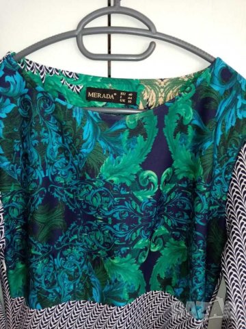 Рокля в синьозелено и сиво , снимка 3 - Рокли - 29841810