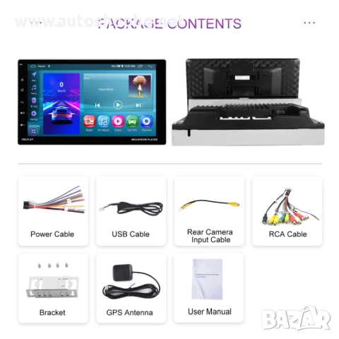 9" въртящ се 1 DIN Android Car+Carplay радио 2GB+64GB Android 13, снимка 4 - Аксесоари и консумативи - 51008153