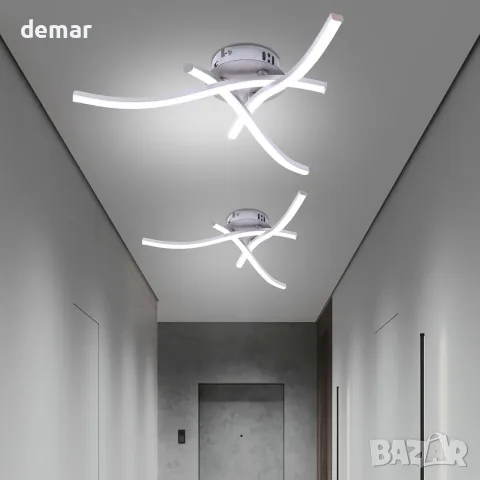 Комплект 2 LED плафона с извит дизайн, 21 W, 6000 K, 1600 lm