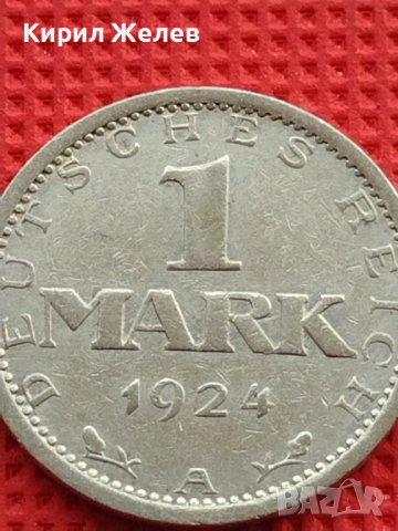 Сребърна монета 1 марка 1924г. Германия Ваймарска република 39615, снимка 2 - Нумизматика и бонистика - 42756323
