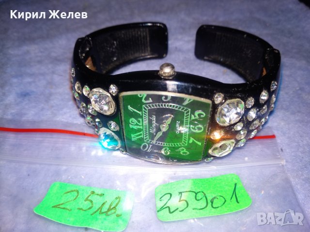 ЕФЕКТЕН ФЕШЪН АРТ ДАМСКИ КВАРЦОВ ЧАСОВНИК - ГРЕВНА с ФАСЕТИРАНИ ИСКРЯЩИ КРИСТАЛИ 25901, снимка 3 - Дамски - 40431971