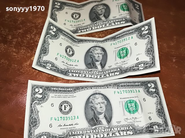 2 ДОЛАРА 3 БАНКНОТИ ЗА 65ЛВ 1505221756