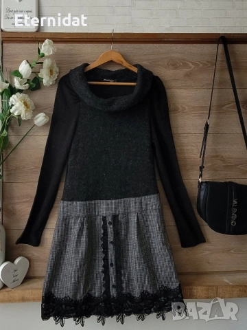 Зимна елегантна рокля с дантела , снимка 5 - Рокли - 52062086