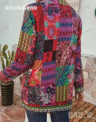 Дамско ежедневно свободно яке (жилетка) с дълъг ръкав и щампа, 2цвята  , снимка 5 - Якета - 42081481