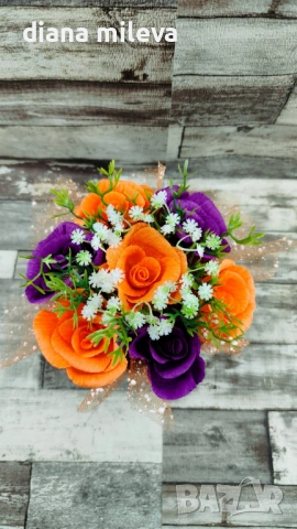 Кашпа с рози от креп хартия!!