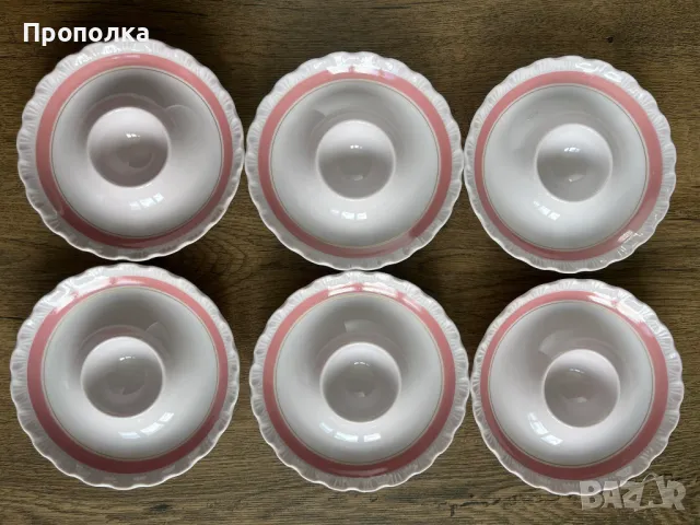 Коктиери Hutschenreuther от нежен розов порцелан - 6бр. , снимка 5 - Чаши - 48521349